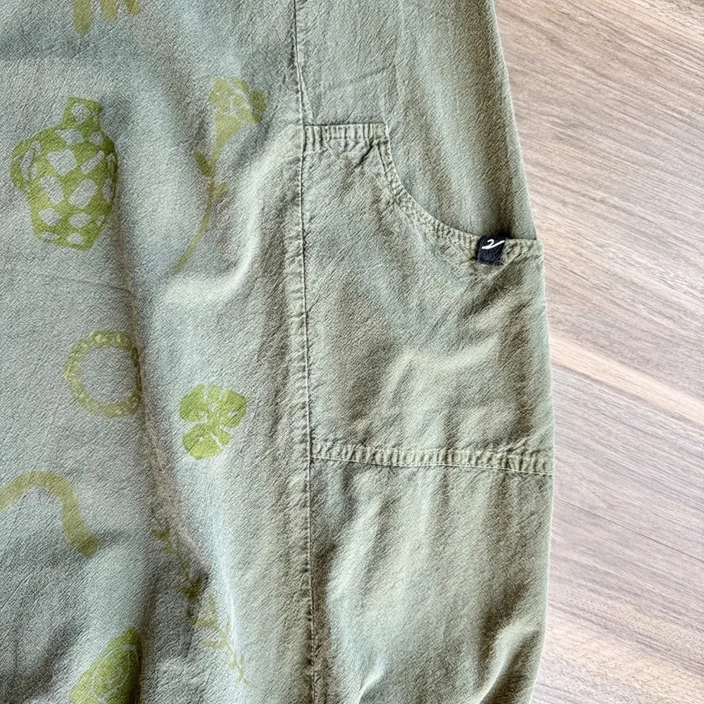 Hand-Painted‎ Olive Green Short Sleeve Pocket Dress Unique Artwear (Fits M/L) - Picture 5 of 11